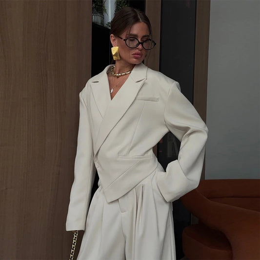 Cristina - Conjunto de Blazer Asimétrico y Pantalón
